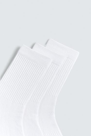 CHAUSSETTES CÔTELÉES BASIQUES, LOT DE 3 - Blanc de Zara - Image 2