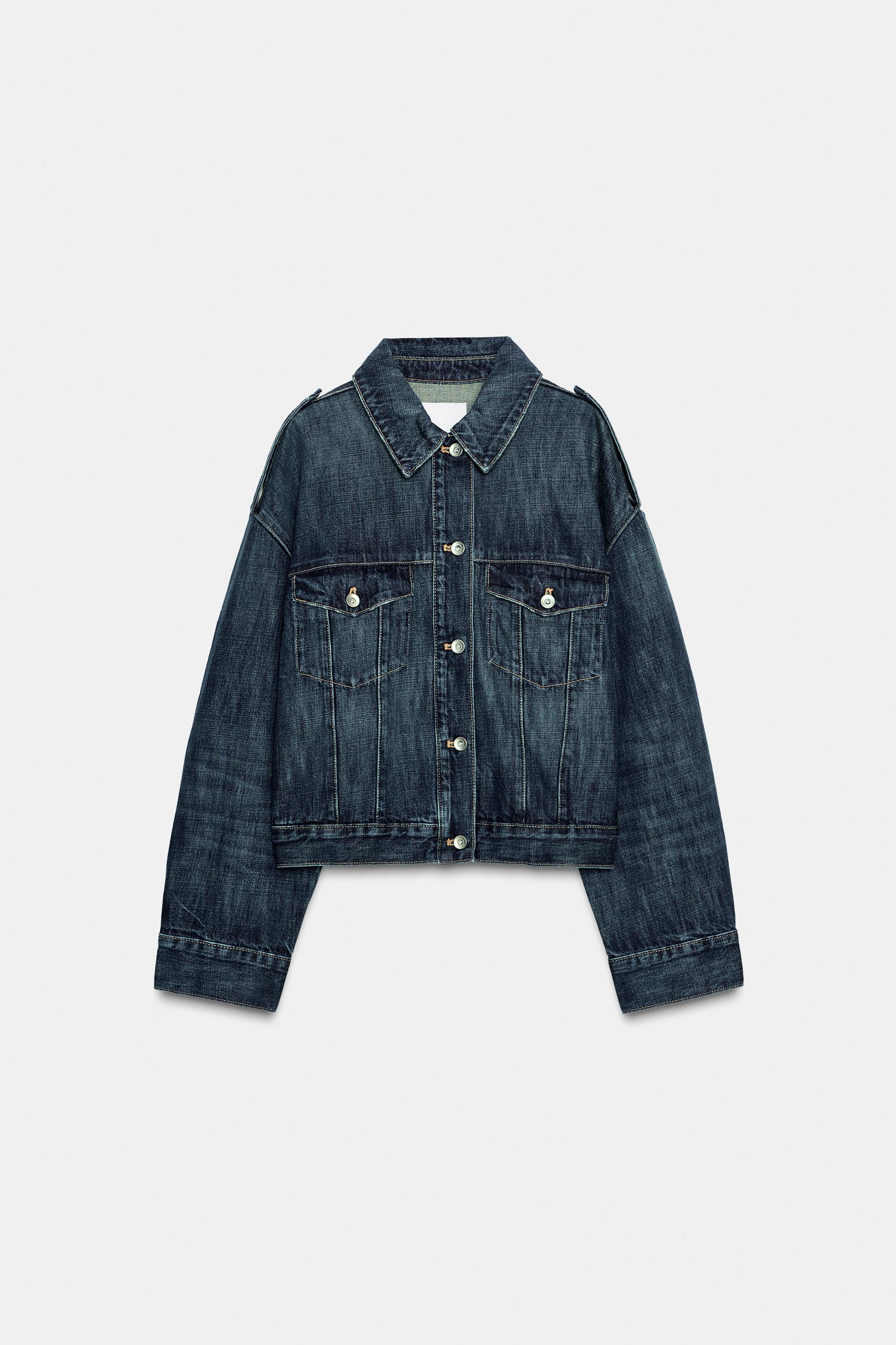 ZARAダークブルー デニムジャケット ベルト付き TRF ベルト デニムジャケット - ダークインディゴブルー | ZARA