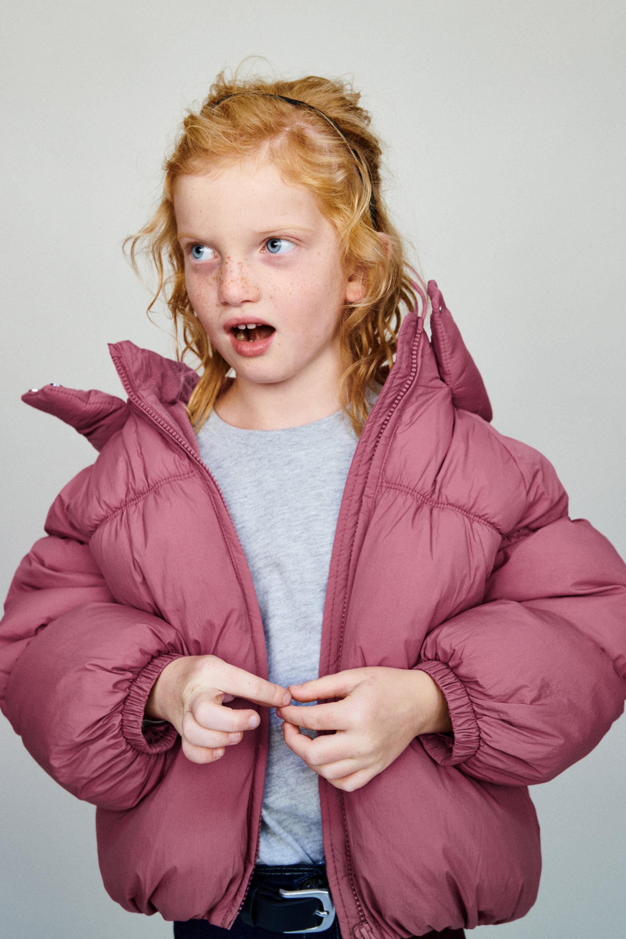 WATER REPELLENT PUFFER COAT — Raspberry (alternate view)