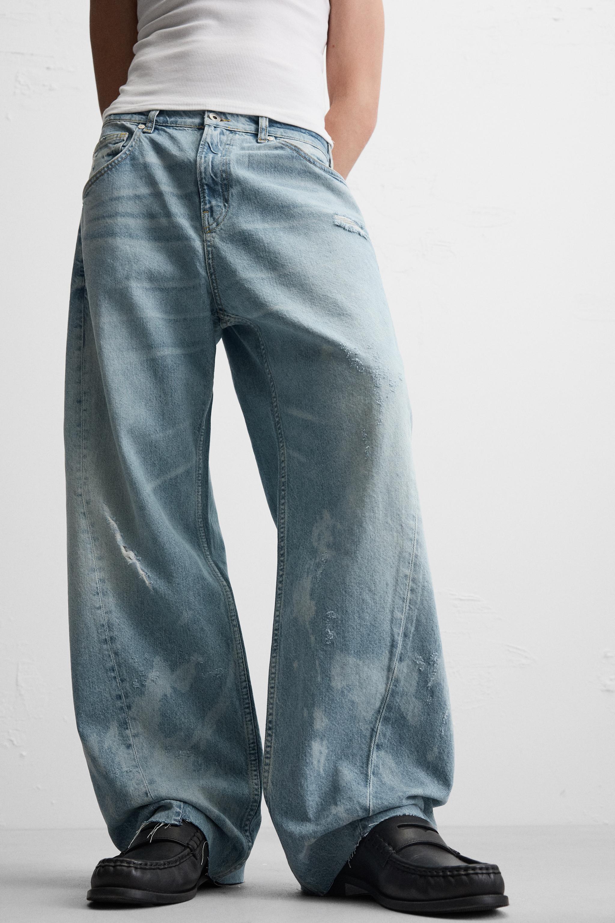 JEAN BAGGY À COUTURES - Bleu clair | ZARA France
