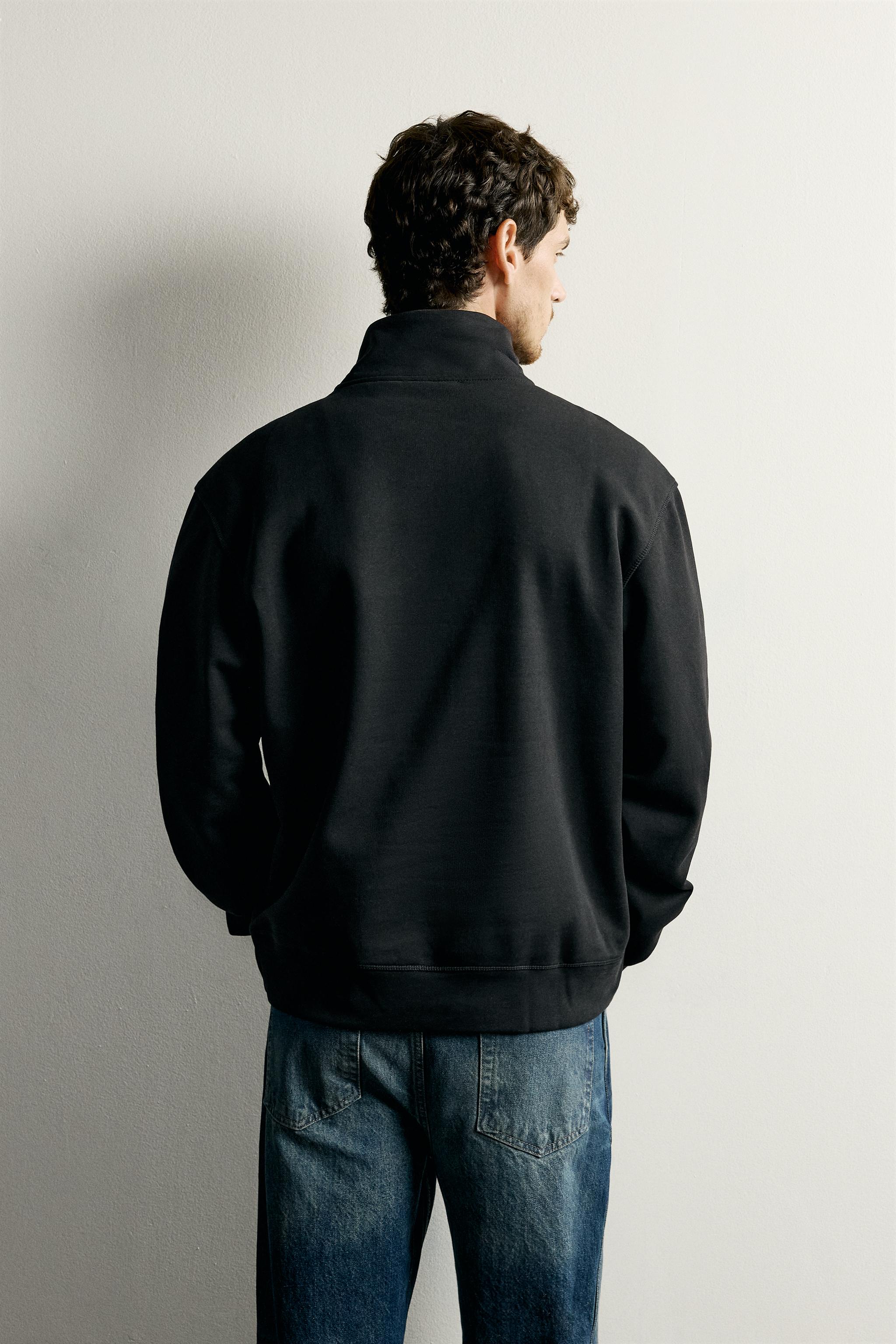 Мужские худи Zara BASIC QUARTER-ZIP SWEATSHIRT — фото 3