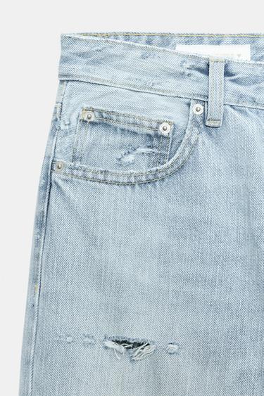 JEAN TRF DROIT TAILLE BASSE DÉCHIRÉ - Bleu clair de Zara - Image 5