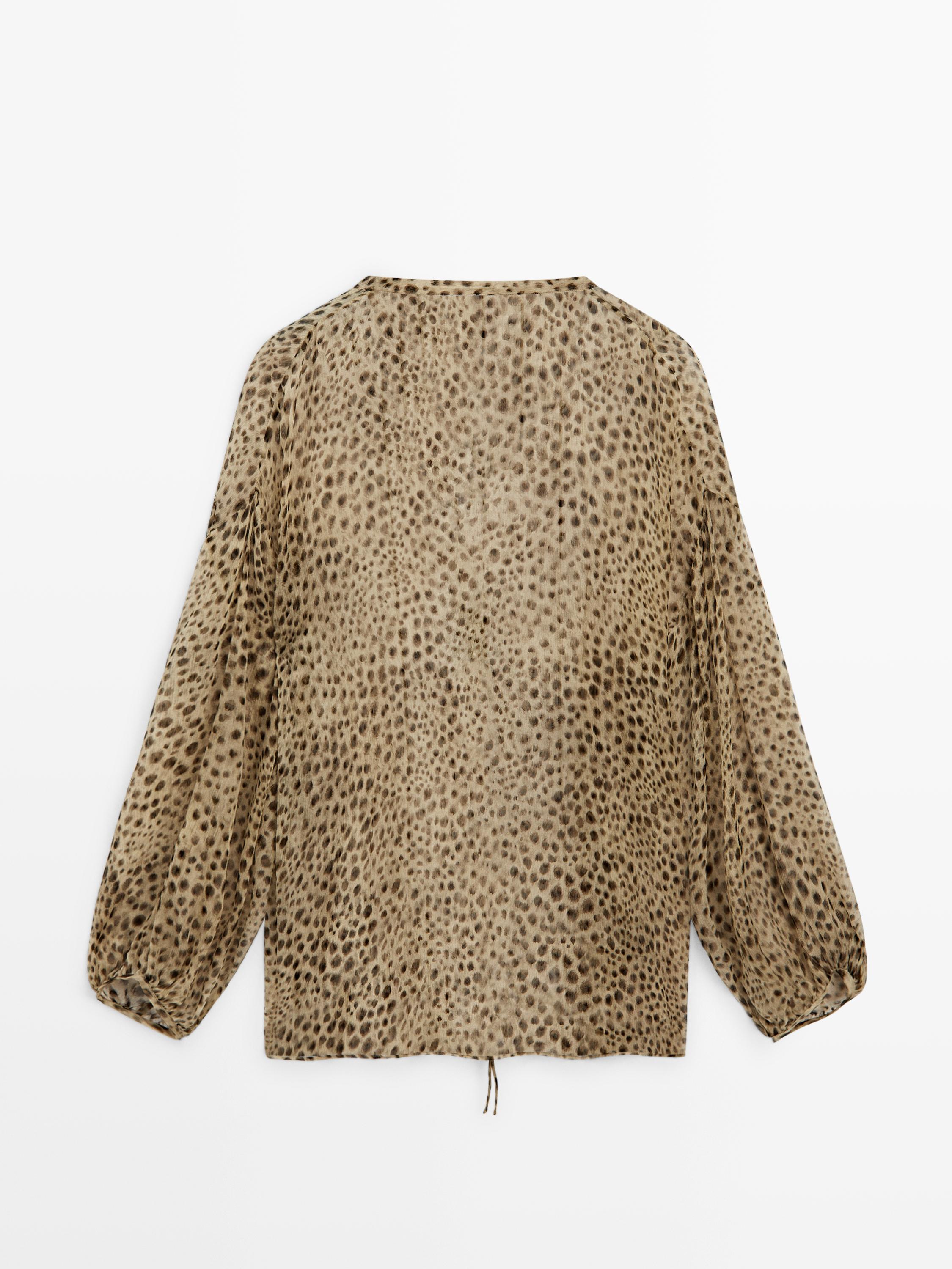 Flowing animal print blouse