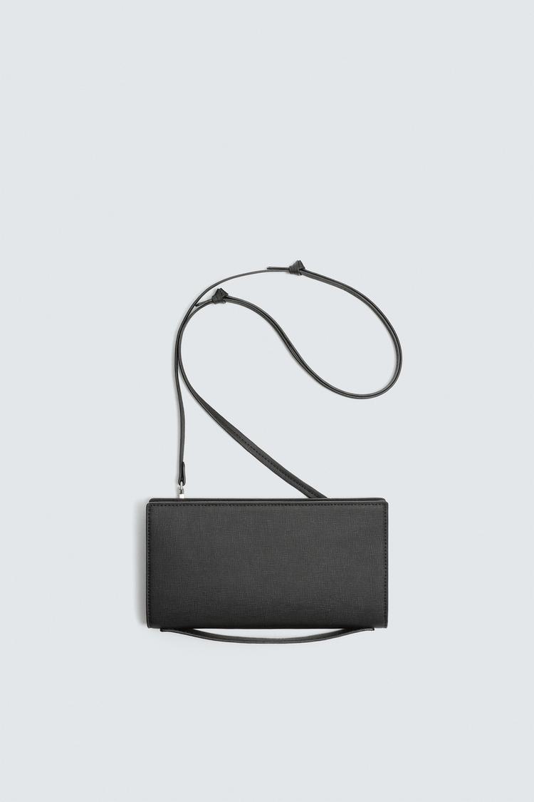 ZARA TEXTURED XL CROSSBODY WALLET