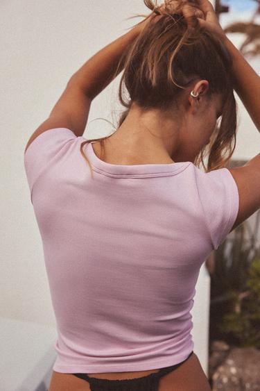 BOATNECK TOP - Pink by Zara - Image 3