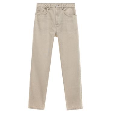 Zaras JEANS STRAIGHT FIT MED URTTVÄTTAT TRYCK - Naturfärg