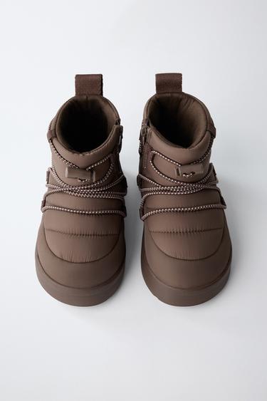 WATER-REPELLENT NYLON BOOTS - Brown by Zara
