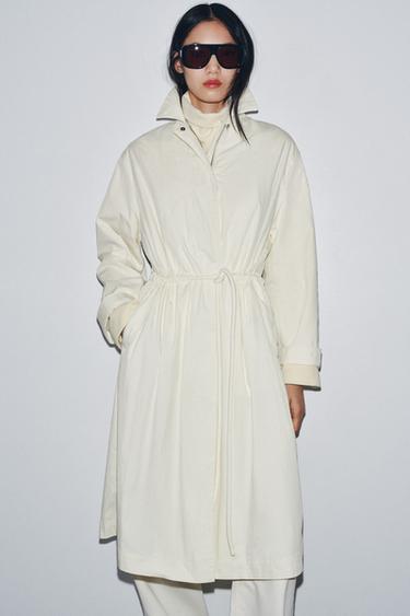 OVERSIZE TRENCH COAT ZW COLLECTION - Oyster-white by Zara - Image 0