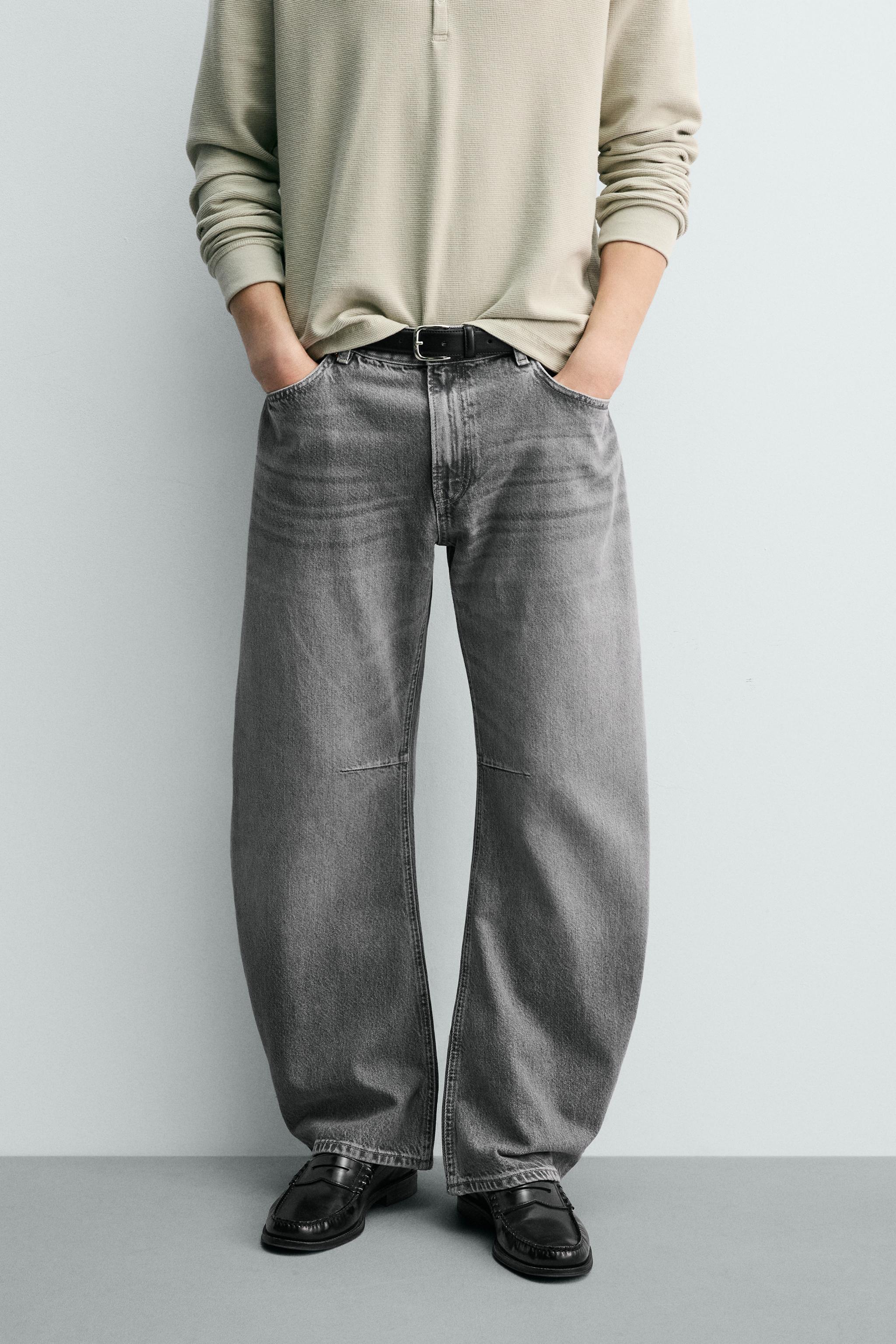 RELAXED BARREL FIT JEANS — Gray (alternate view)