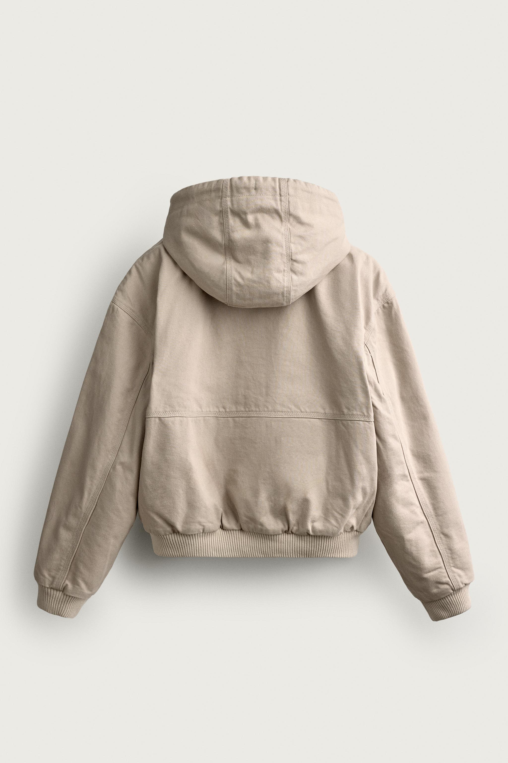 CONTRAST HOODIE QUILTED JACKET