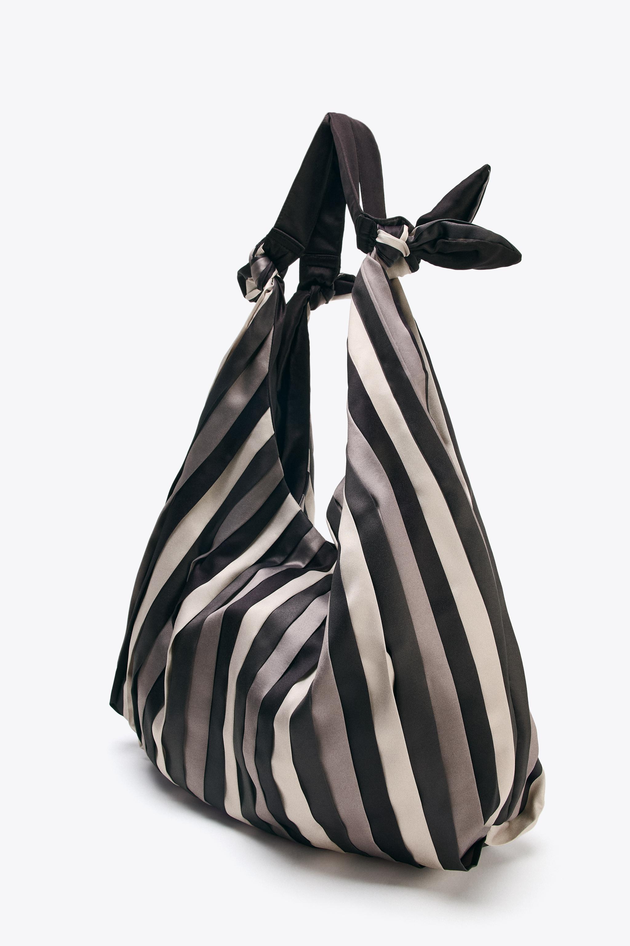 KNOTTED SATIN EFFECT MAXI BUCKET BAG