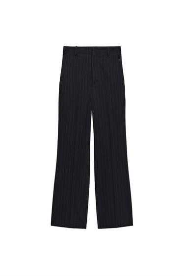 BROEK MET HOGE TAILLE EN KRIJTSTREEP ZW COLLECTION - gestreept van Zara