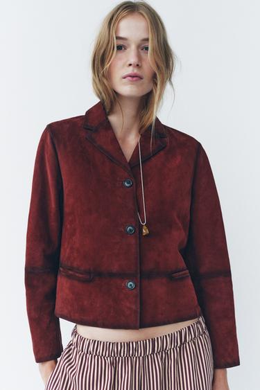 WILDLEDERBLAZER 100 % – ZW COLLECTION LIMITED EDITION - Weinrot von Zara