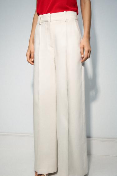 ZW COLLECTION WIDE-LEG TROUSERS - Ivory by Zara - Image 1
