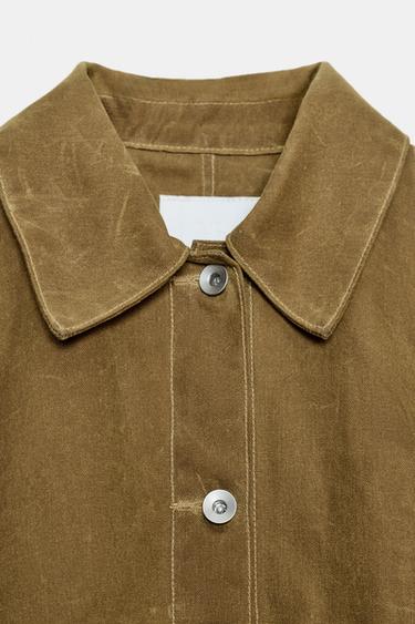 VESTE CAPE ENDUITE - Ocre de Zara - Image 6
