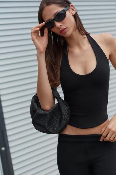 SHINY APPLIQUÉ HANDBAG - Black by Zara - Image 0