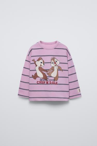 CHIP AND DALE DISNEY © STRIPED T-SHIRT - Light mauve by Zara