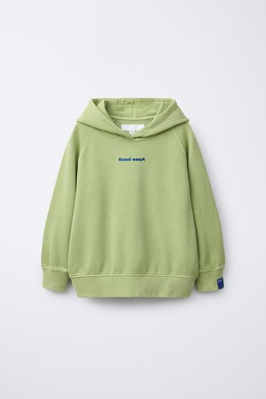 TEXT PRINT HOODIE AND BERMUDA SHORTS SET - Green by Zara - Image 1
