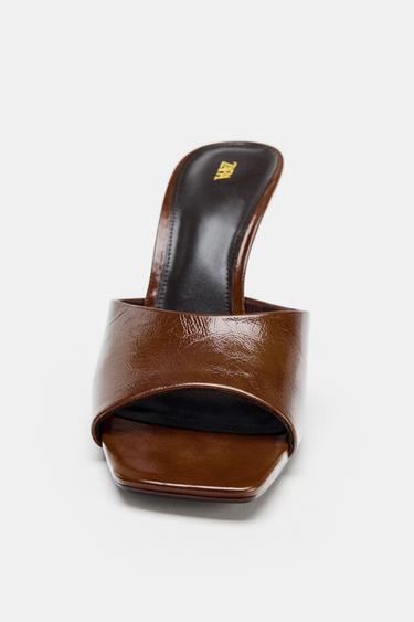 LEATHER HIGH-HEEL SHOES - Brown by Zara - Image 3