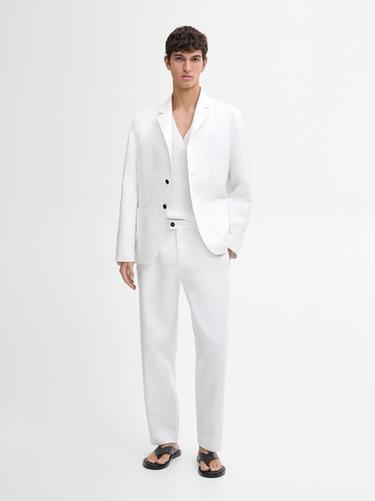 Americana traje 100% lino - Blanco de Zara - Imagen 0