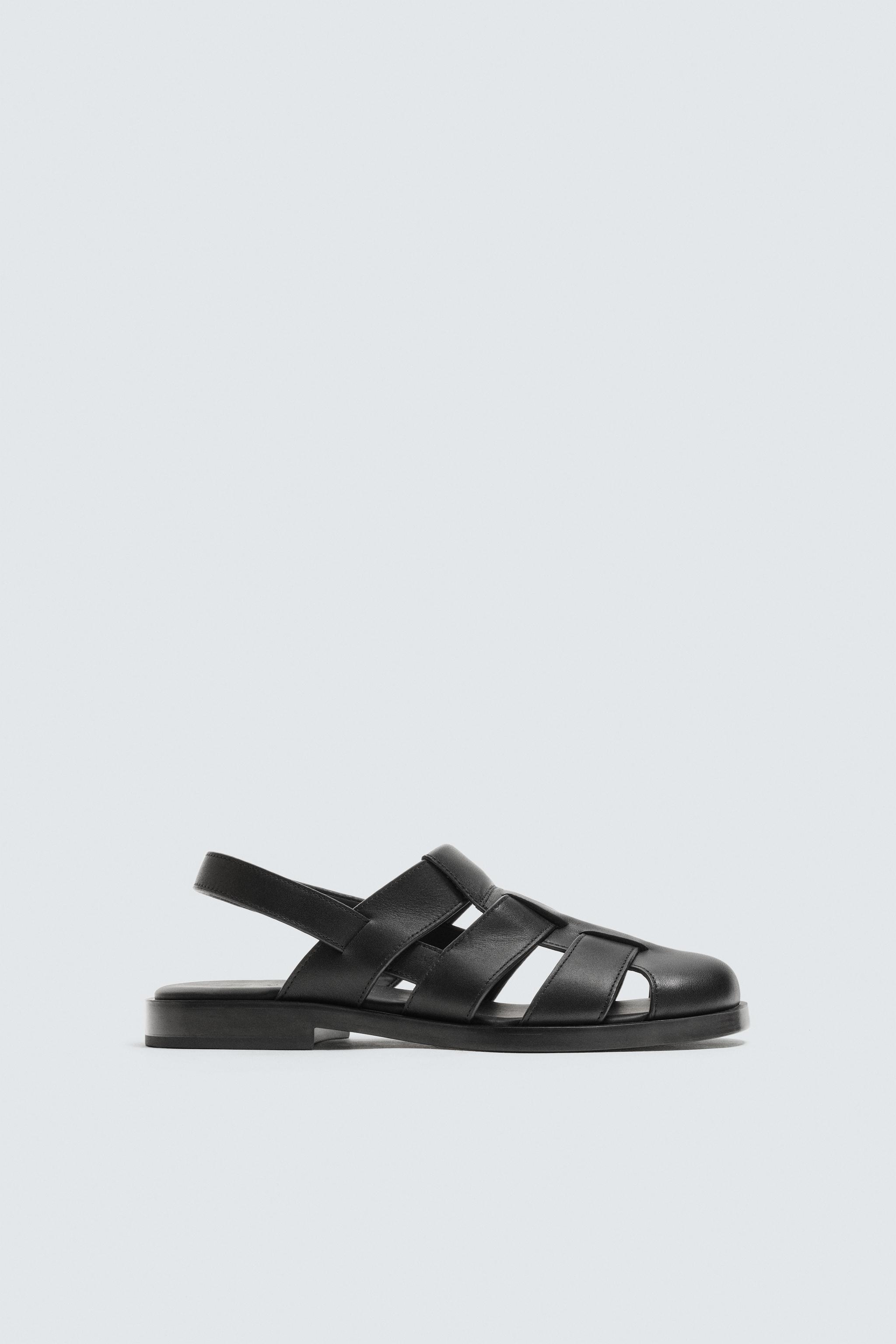 美品✨ザラ 24SS メンズ デッキシューズ オールレザー Vibram 黒 もはや定番化⁉︎【ZARA×Vibram】今年の春夏もZARAのシューズは