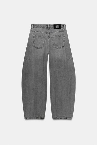 ZW COLLECTION ANKLE BALLOON MID-WAIST JEANS - Anthracite grey by Zara - Image 7