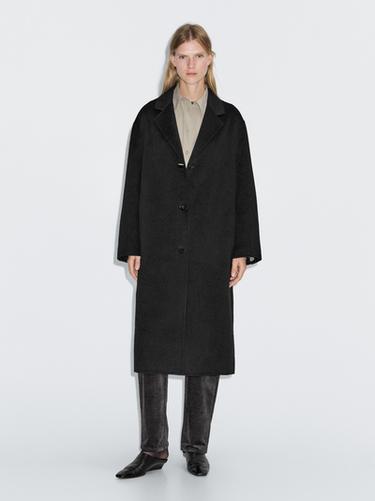 Zara Long wool blend coat - Black - Image 0