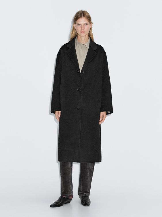 Long wool blend coat