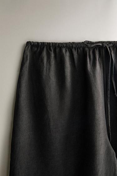 LINEN TROUSERS - Dark grey by Zara - Image 2