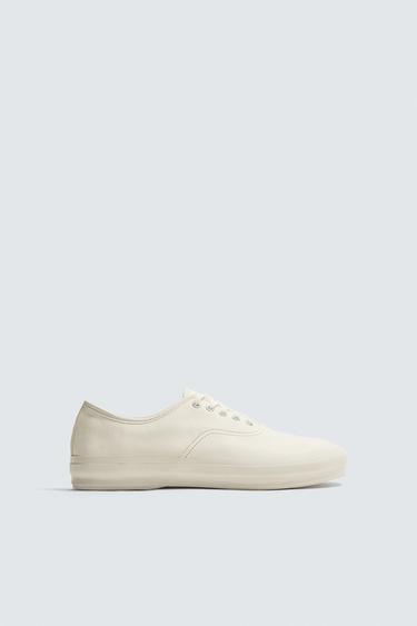 LEATHER TRAINERS - White by Zara