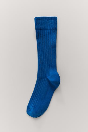 LONG RIBBED SOCKS - Bluish by Zara