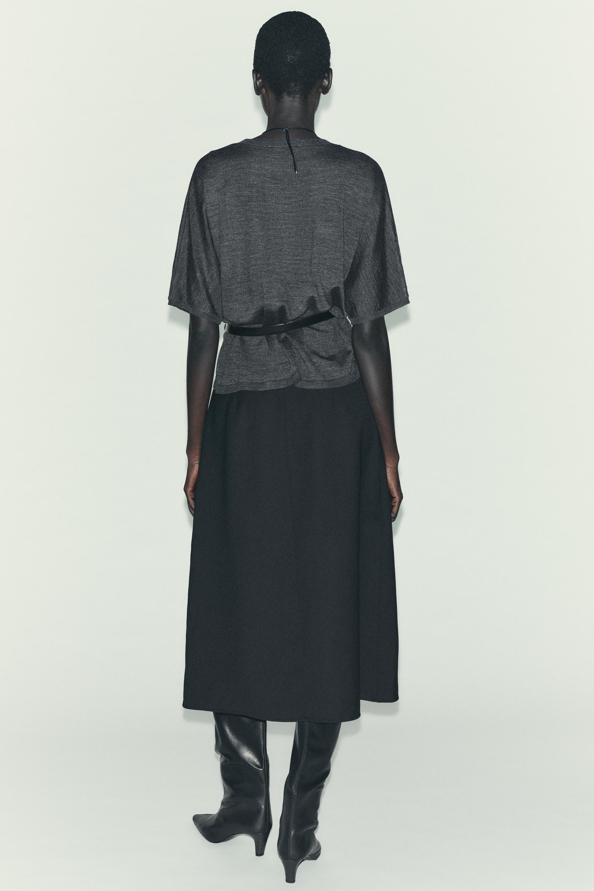 ミディ丈レイヤードスカート - ブラック | ZARA Japan / 日本