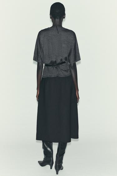 LAYERED MIDI SKIRT - Black by Zara - Image 5