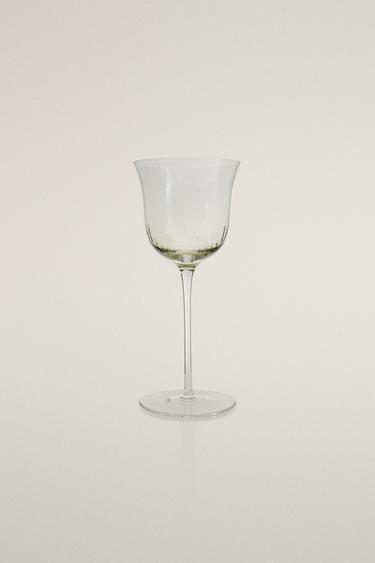 TRANSPARENT WINE GLASS - Greenish by Zara - Image 0