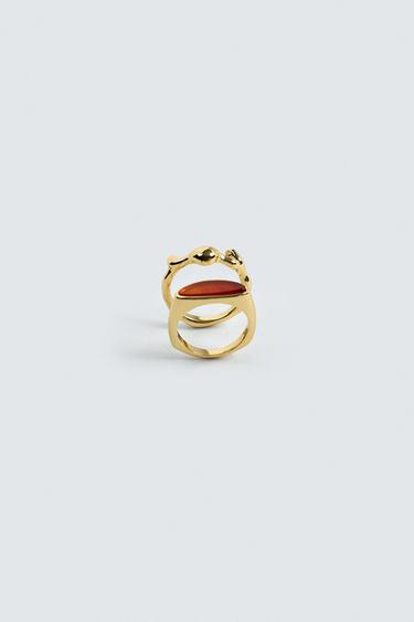 PACK OF 2 COMBINED RINGS - Gold by Zara - Image 1