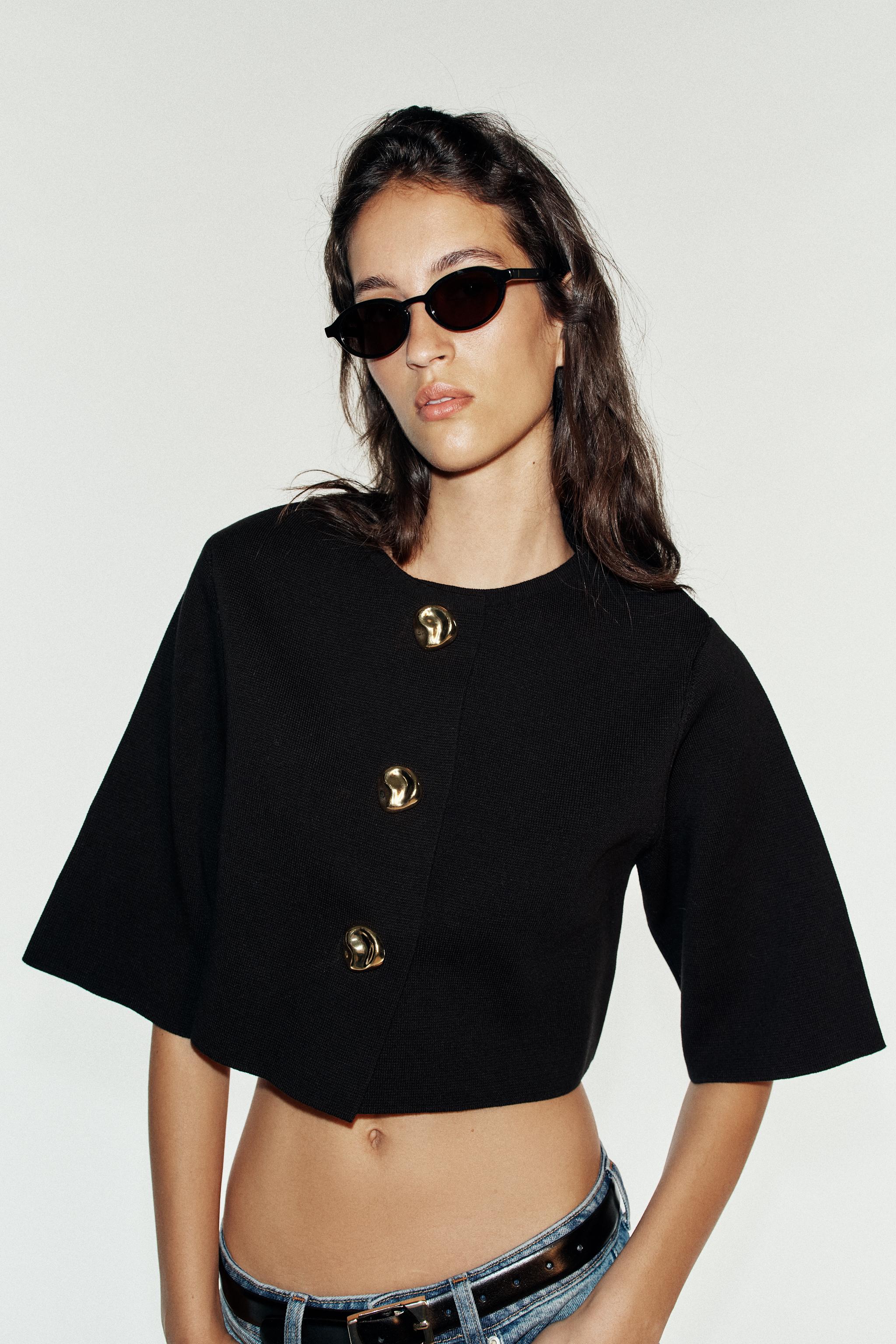 Женские куртки Zara CROPPED KNIT JACKET — фото 2