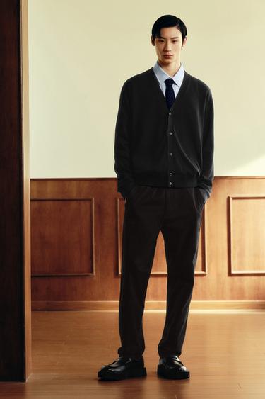 LIGHTWEIGHT TEXTURED CARDIGAN - Black by Zara