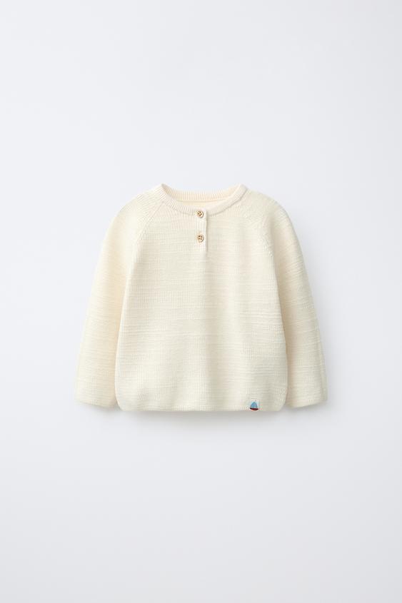 JERSEY PUNTO PERLADO ETIQUETA - Crudo de Zara - Imagen 0
