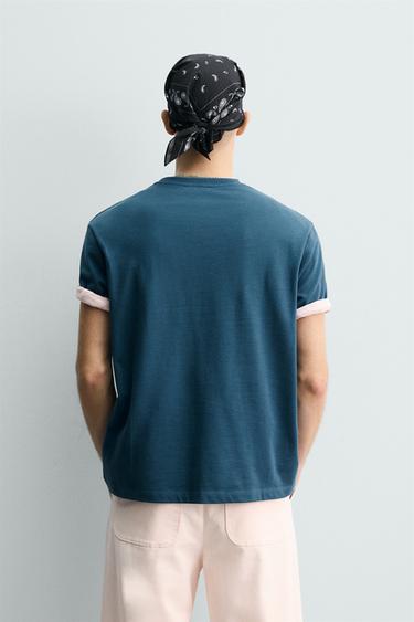 T-SHIRT IMPRIMÉ DÉLAVÉ - Bleu roi de Zara - Image 2