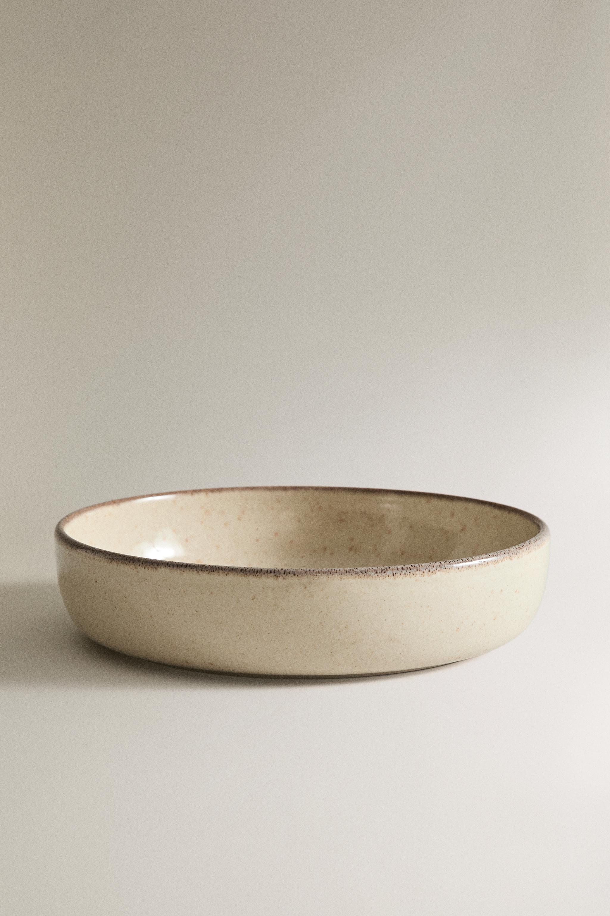 STONEWARE SOUP PLATE — Light ecru