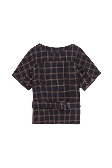 CHECKED TOP WITH BELT