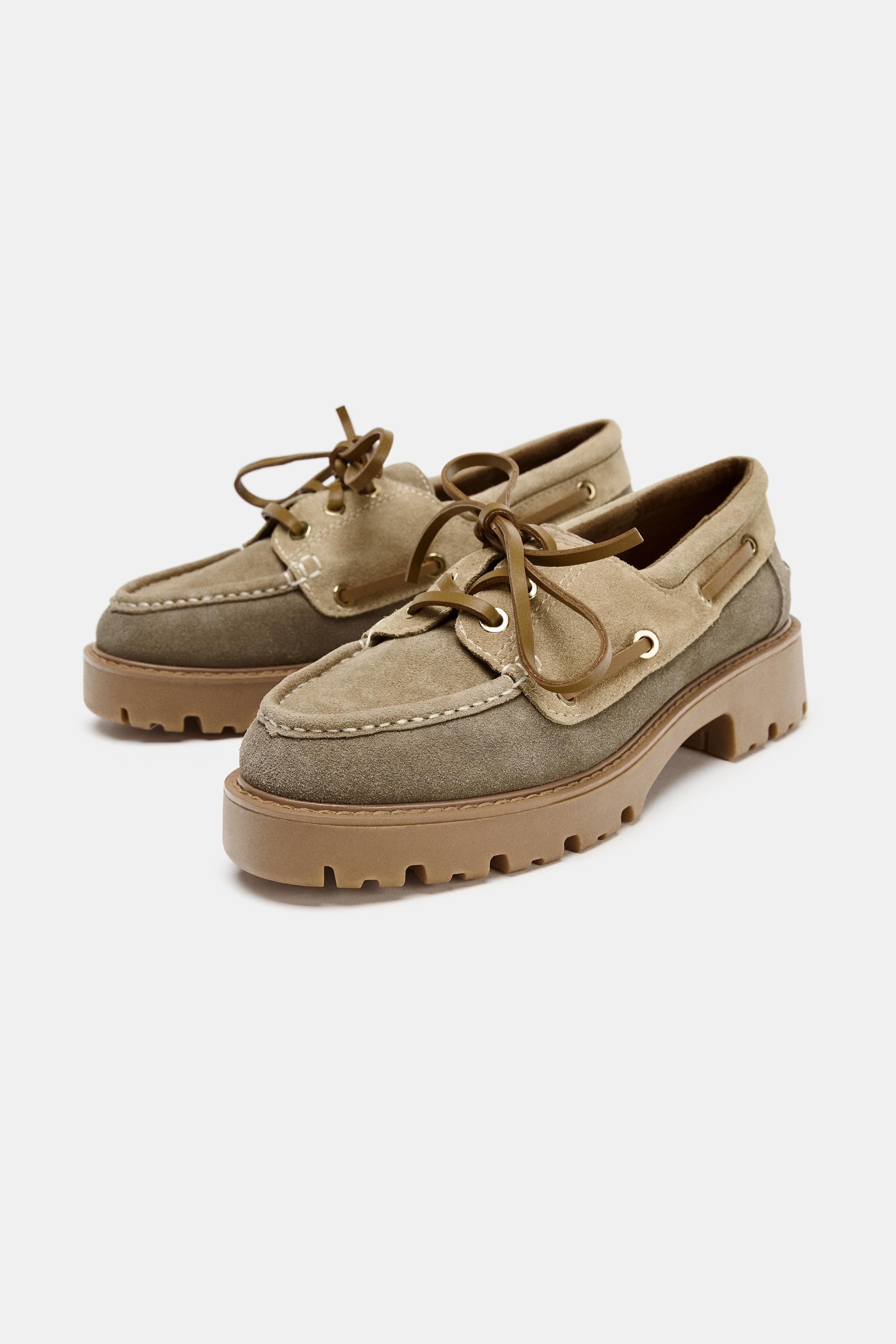 レザープラットフォームデッキローファー - マルチカラー | ZARA Japan 