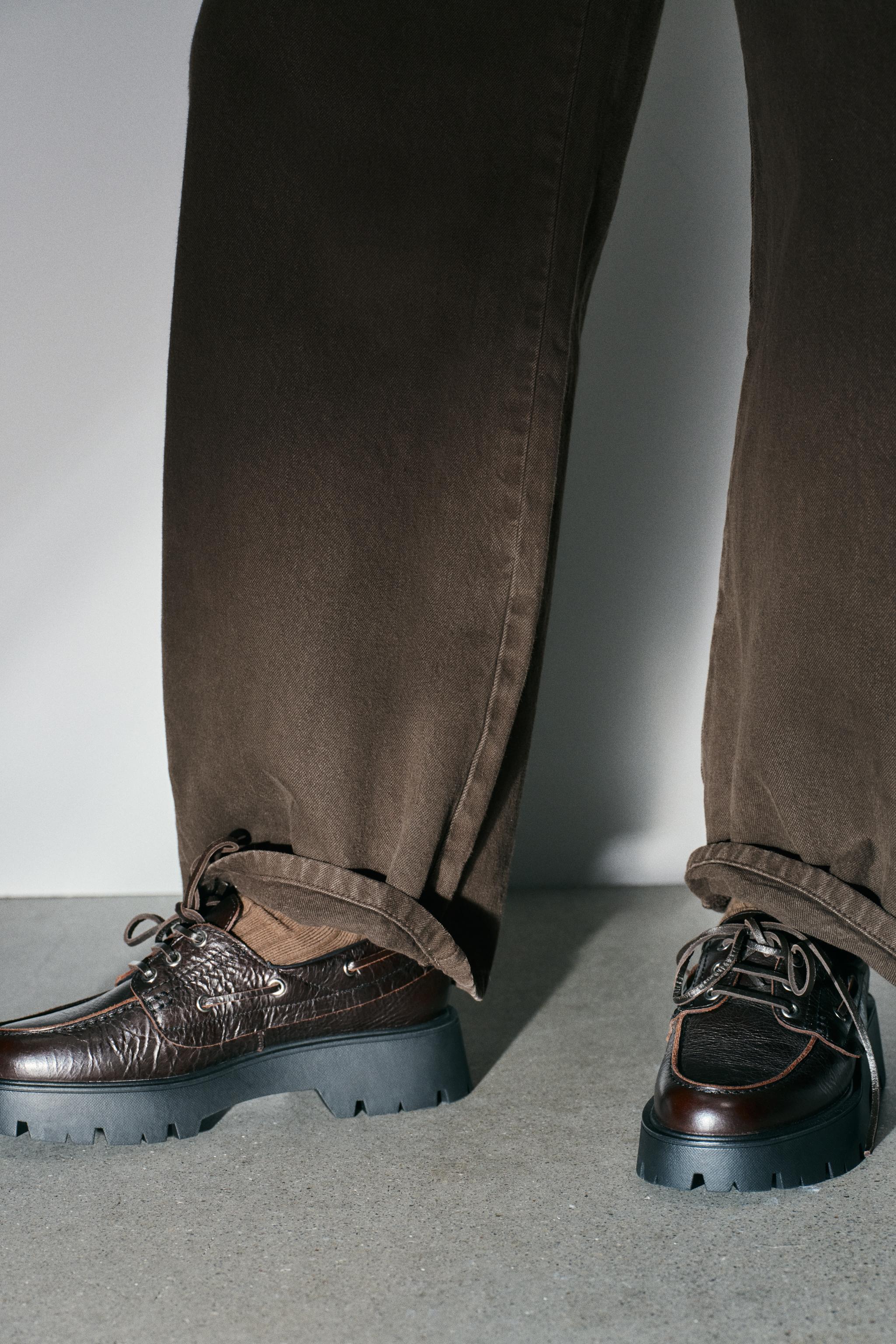 MOCASSINS EN CUIR À PLATEFORME