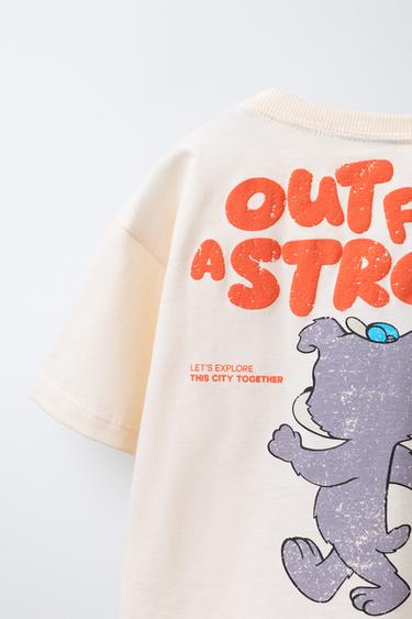 BEAR PRINT T-SHIRT - Ecru by Zara - Image 3
