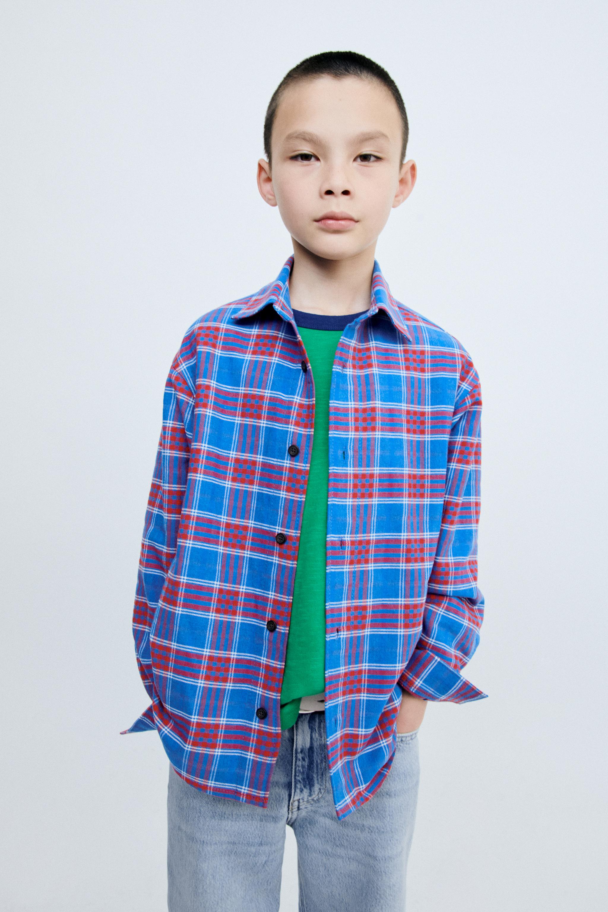 Детские рубашки Zara STORIESZ - PLAID PRINT SHIRT