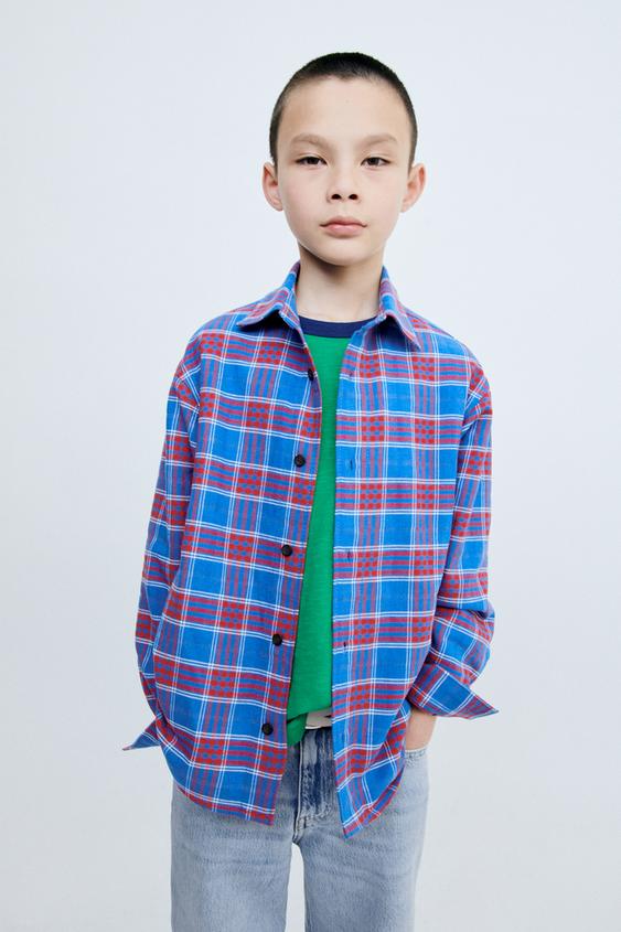 STORIESZ - CHECK PRINT SHIRT - Red by Zara - Image 0