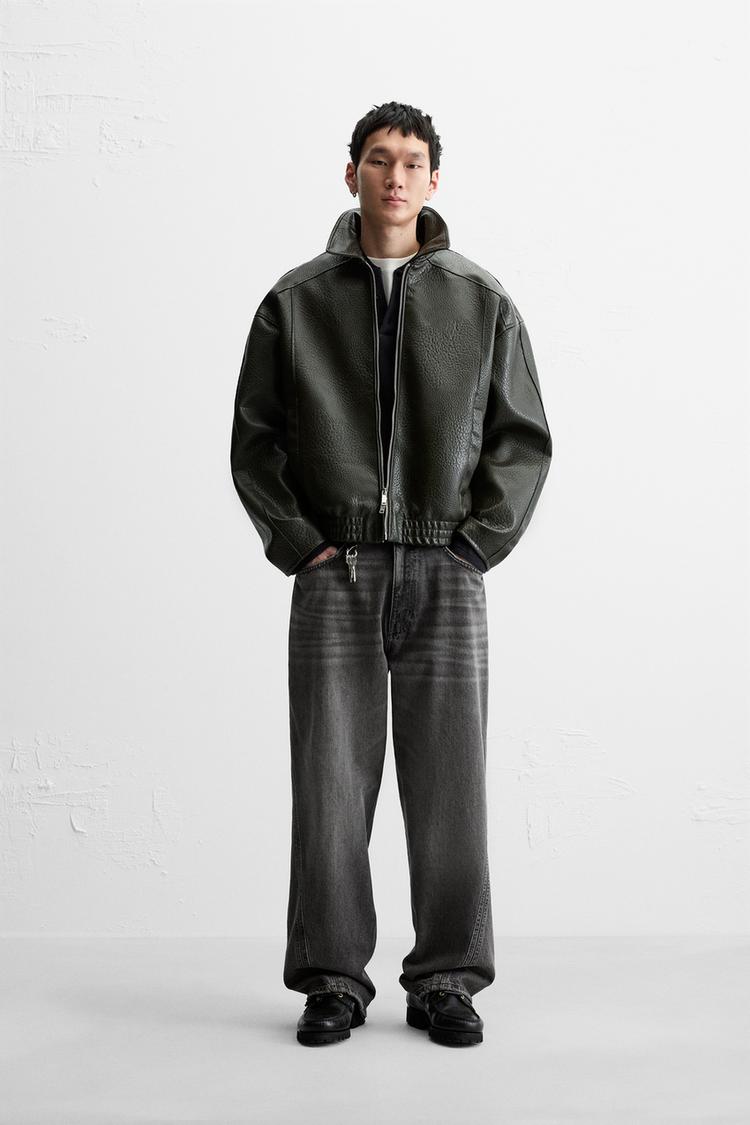 Leather Jacket Giubbino Verde Zara Giubbotto Pelle Verde Zara