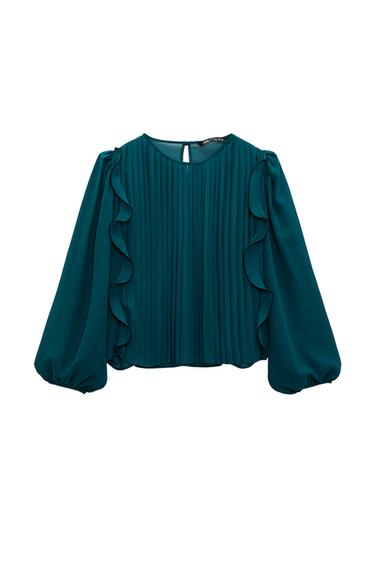 BLUSA PLISADA VOLANTES