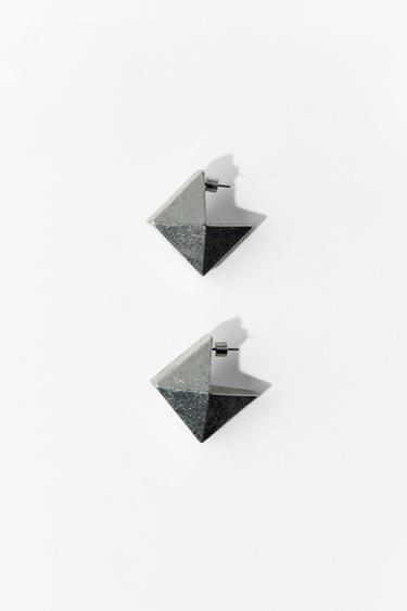 PENDIENTES AROS FORMAS GEOMÉTRICAS - Plata de Zara