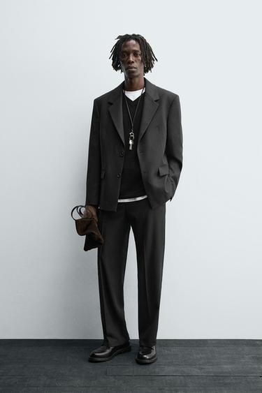 TEXTURED SUIT BLAZER - Anthracite Grey by Zara
